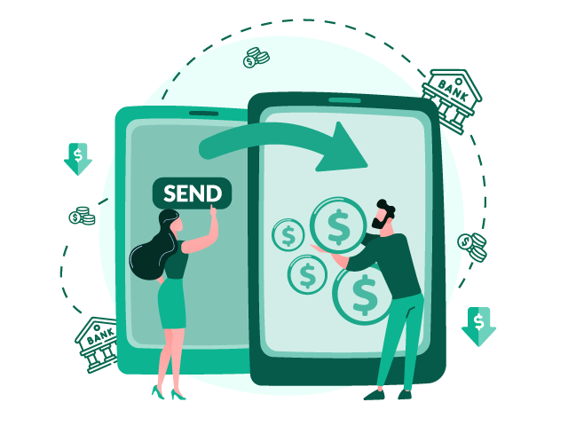 A Man and Woman Are Using a Smartphone to Send Money, Showcasing the Ease and Convenience of Using Modern Technology to 'Send Payment' Seamlessly