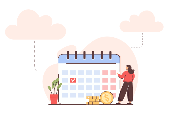 A Girl Focusing A Calendar Scheduling Employee's Payroll. Manage Payroll Easily and Effectively