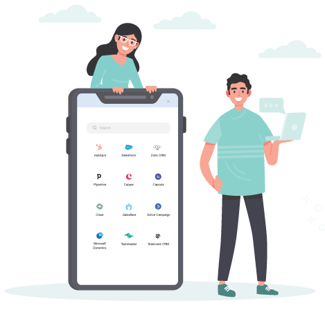 A Man and Woman Arranging Vendor Payments, Next to a Phone Loaded with Icons