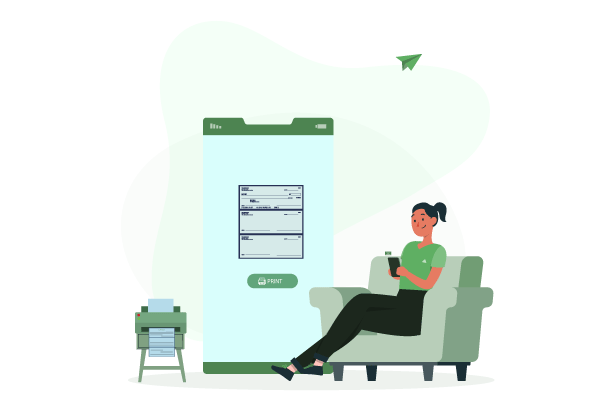 Accept A Check – Make Your Business Easier The Woman Is Seated Next to the Printer, Set to Accept a Check.