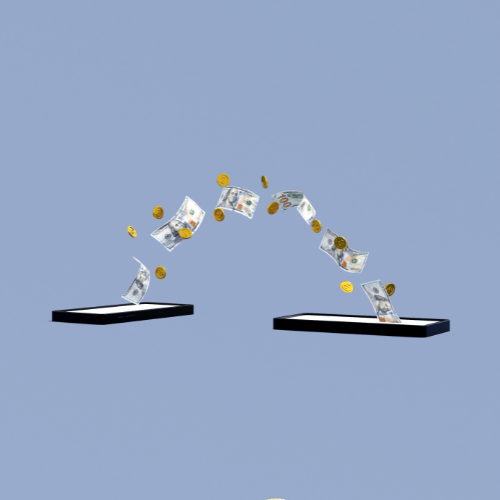 The Transfer of Money Between Two Mobile Phones Using Transfer Money Services.