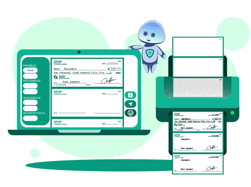 A Robot Print Personal Checks Using A Standard Printer and Blank Check Paper