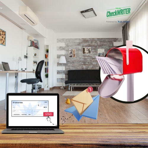 A Screen Showing Checks Mailing From Home. Cut Costs and Save Time Checks by Mail Service Explained