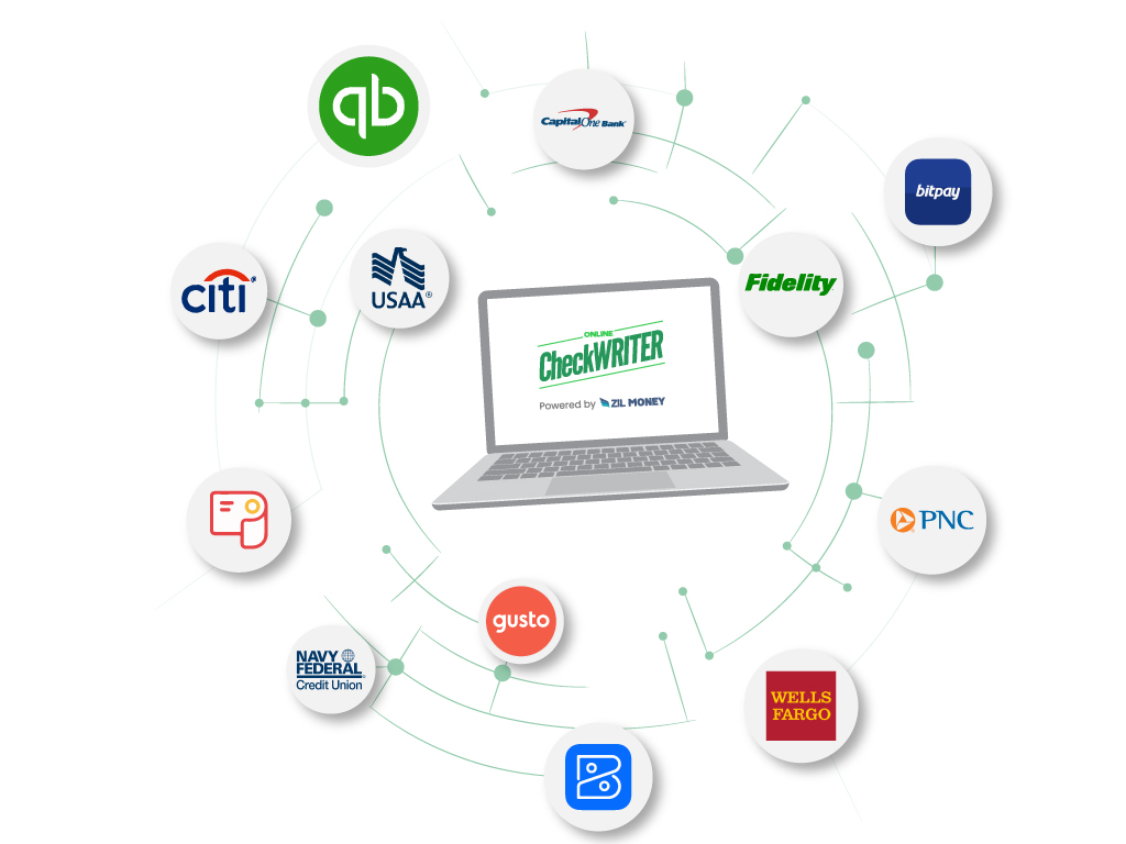 A Laptop Shows Integration with Accounting Software for Business Payments, Represents Virtual Card API Process