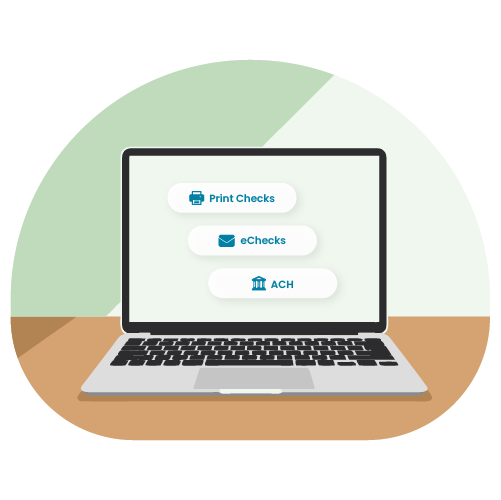 A Computer Screen Shows the Payment Option, Represents Real Estate Business Accounting
