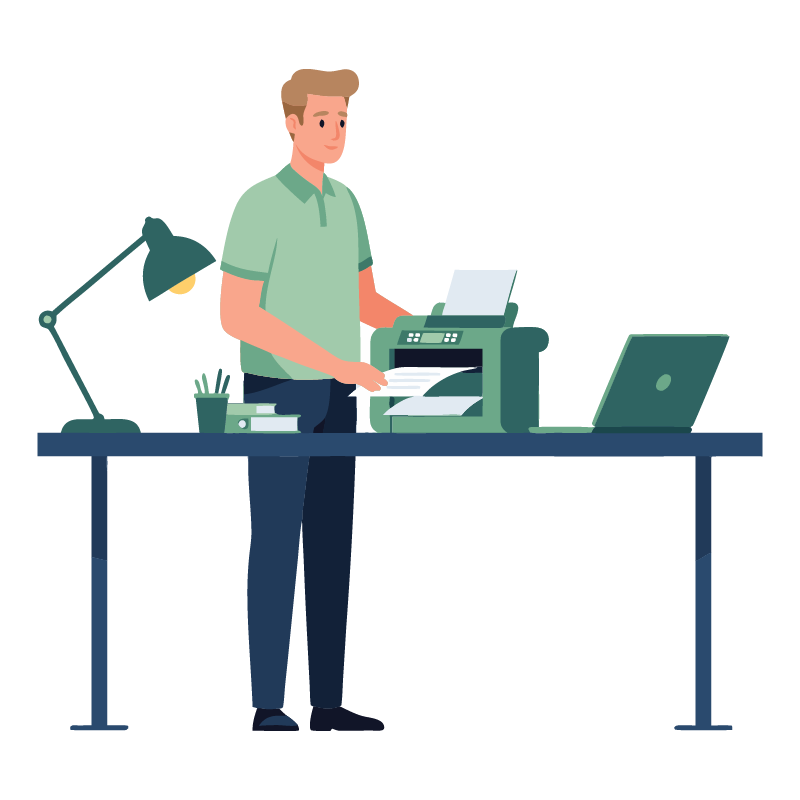 Image That Shows A Printer and Screen Displays Check Design Templates. That Use Check Designer Software