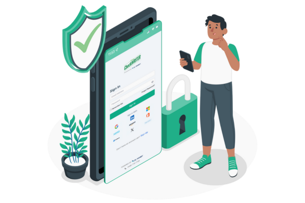 A Man Standing Next to a Large Sreen Sending Payments