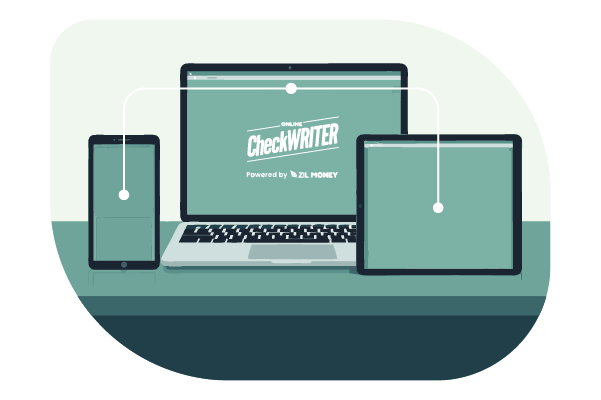 A Laptop, Mobile and Tab Shows Using Any Device For Payment, Represents Real Estate Business Accounting