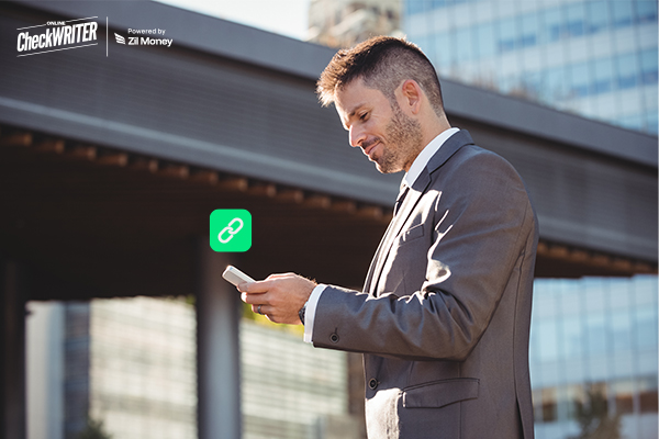 A Man Using A Phone to Manage Payment Links to Send Secure, Personalized Invoices and Get Paid Quickly.