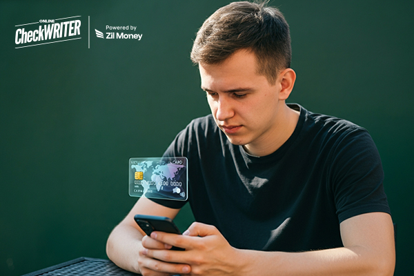 A Businessman Using a Phone to Make a Virtual Card Payment. Secure and Instant Business Payments