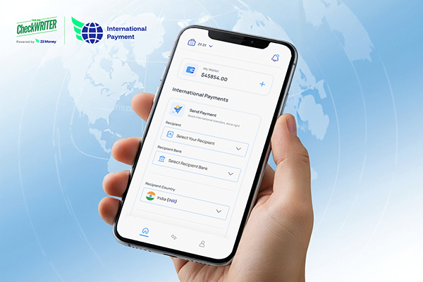 Fast International Payments: 5 Myths Holding Businesses Back! A Hand Holds a Smartphone App Screen Designed for Fast International Payments with Secure and Simple Transfer Options.
