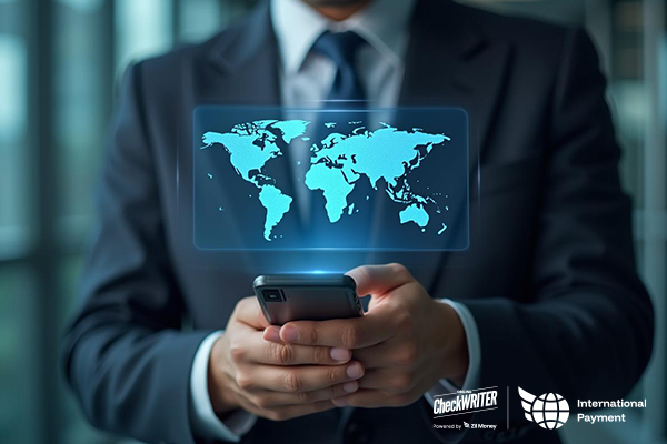 A Businessman Using a Smartphone to Make Fast International Payments for Effortless Global Transactions