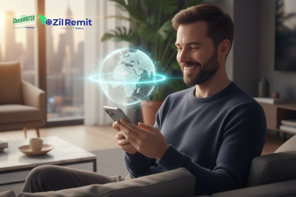 How Fast International Payments Empower Every B2B Business for Global Growth Today A Man Holding a Smartphone to Make International Payment, How Fast International Payments Empower Every B2B Business for Global Growth Today