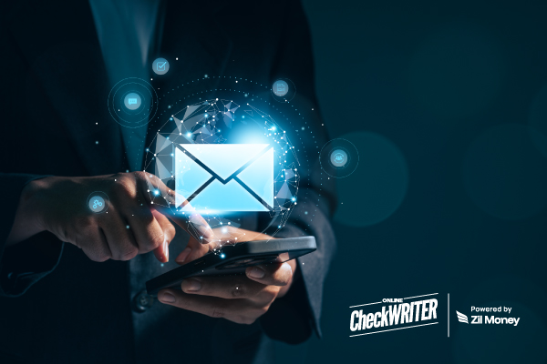 Check Mailing in the Modern Business World: Powered by Innovation A Man Using A Mobile to Make Payment via Check Mail Easily. Check Mailing in the Modern Business World: Powered by Innovation