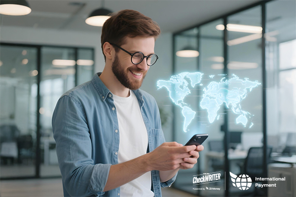 Trust, Transparency & Tech: The New Tri-Pillar of Global Payments A Man Using A Phone to Make a Payment Easily, Fast International Payments Built on Trust and Transparency