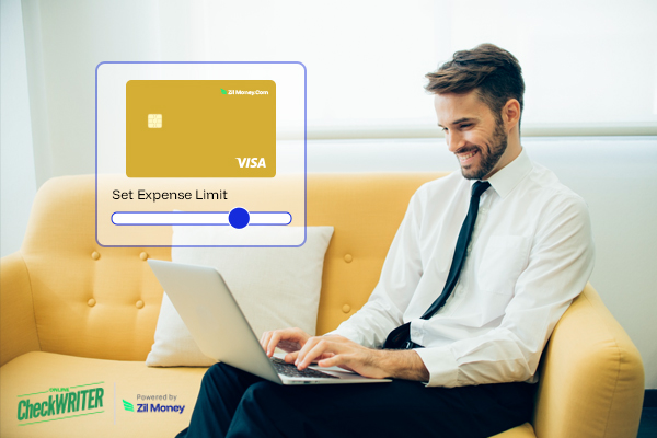 How Virtual Cards Can Help Florida Businesses Manage Employee Reimbursements A Man Using A Virtual Card and Laptop to Make Payments Easily. Florida Expense Card Empowers Businesses to Create, Control, and Track Employee Spending
