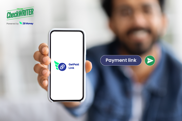 Introducing GetPaid Link App Your Instant Payment Link Solution A Man Holding a Smartphone Showing GetPaid Link App. Introducing GetPaid Link App Your Instant Payment Link Solution